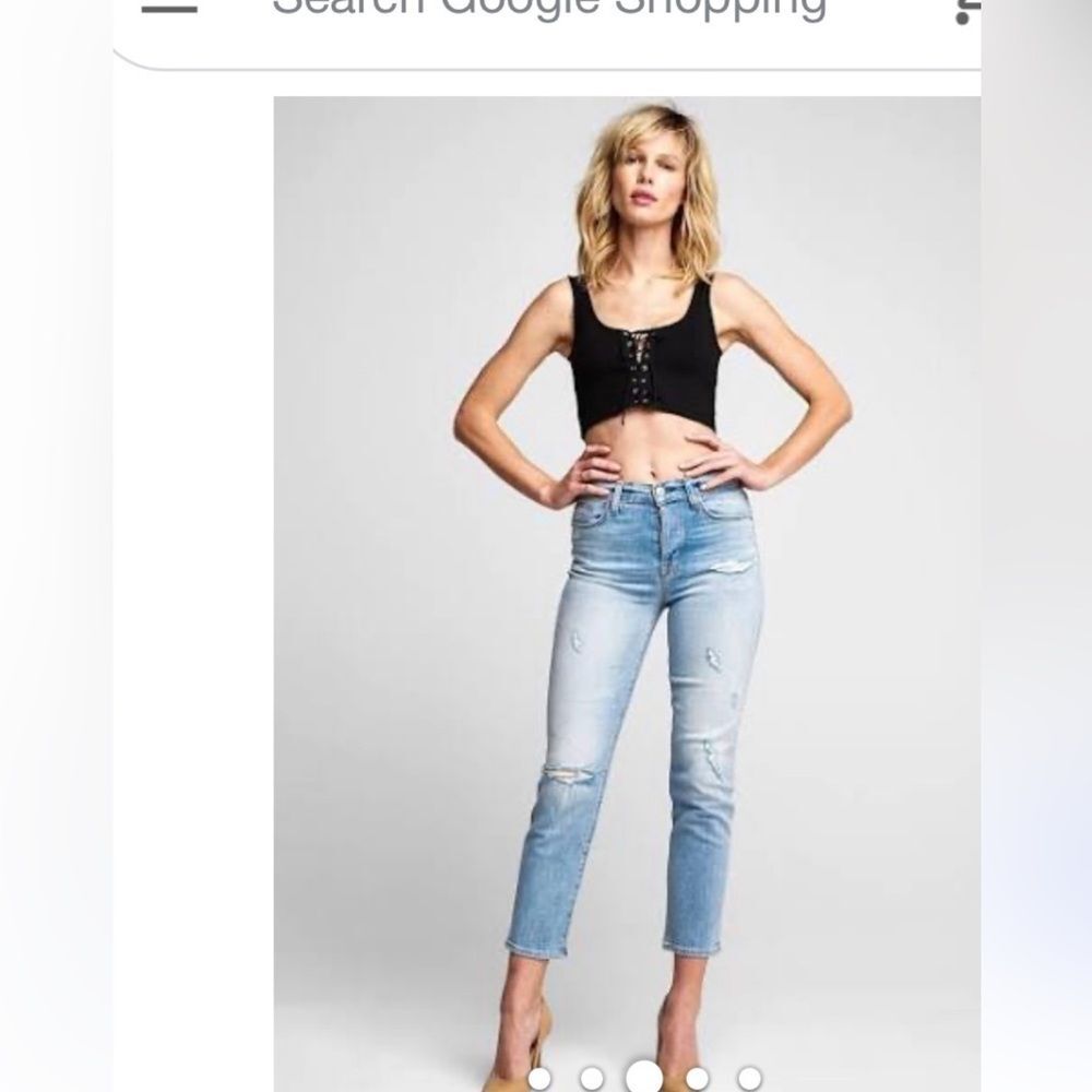 Hudson High Rise Zoeey Straight Crop Denim Jean Size 29